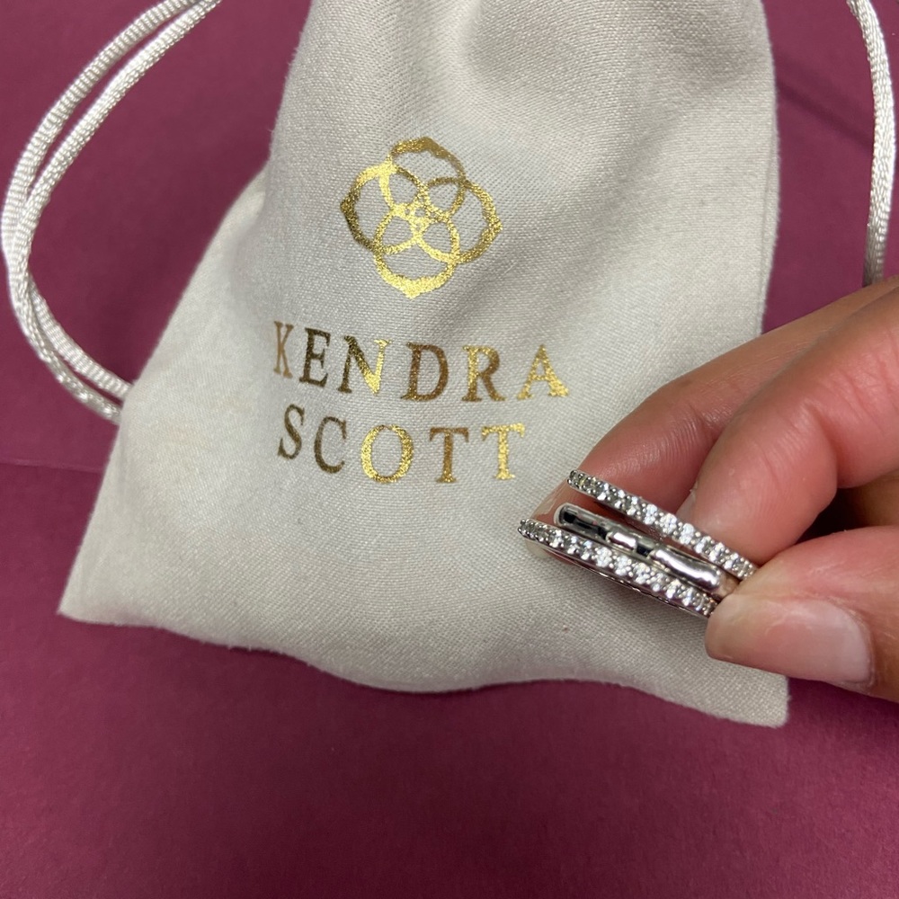 Kendra Scott Mallory Silver Ring Set in White Crystal